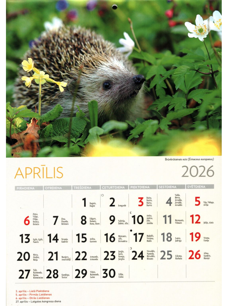 Kal. A4 Latvijas dzīvnieki LM1{IMAGE}