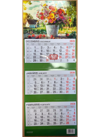 Kal. Sienas kalendārs 3daļīgs PL1{IMAGE}