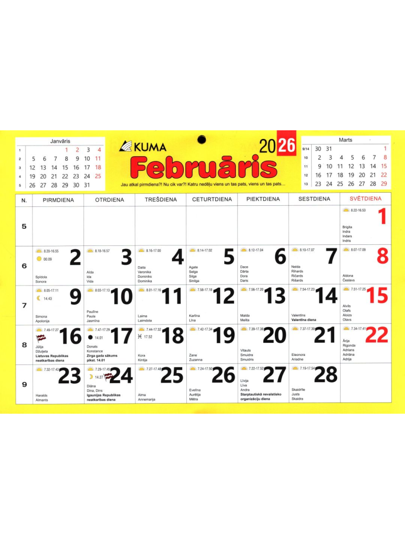 Kal. A4 Kuma (dzeltens)1{IMAGE}